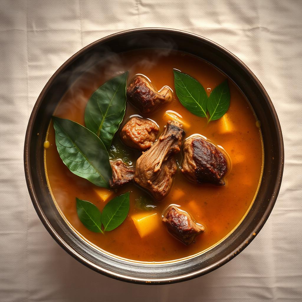 Rich Nigerian Sunday soup with assorted meat